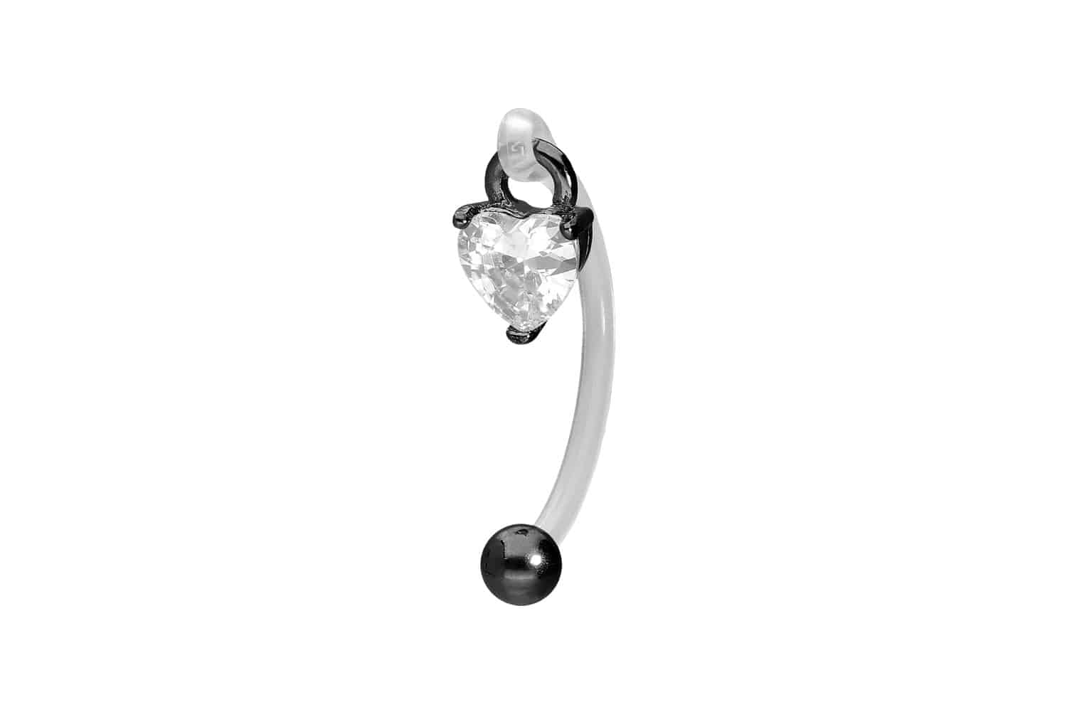 PMFK Bananabell Piercing mit Chirurgenstahl-Design KRISTALLHERZ